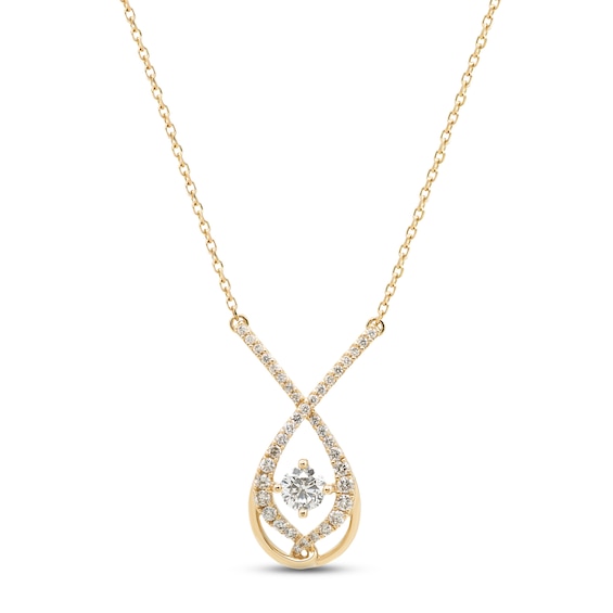 Love Entwined Diamond Necklace 1/5 ct tw Round-cut 10K Yellow Gold 18"