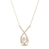 Thumbnail Image 1 of Love Entwined Diamond Necklace 1/5 ct tw Round-cut 10K Yellow Gold 18"