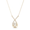 Thumbnail Image 2 of Love Entwined Diamond Necklace 1/5 ct tw Round-cut 10K Yellow Gold 18"