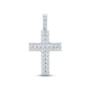 Thumbnail Image 1 of Men's Diamond Cross Charm 1 ct tw Round-cut 10K White Gold