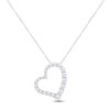 Thumbnail Image 0 of Lab-Created Diamonds by KAY Heart Necklace 1 ct tw Round-cut 14K White Gold 18"