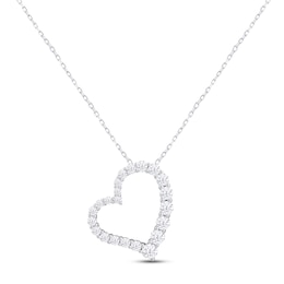 KAY Lab-Grown Diamonds Heart Necklace 1 ct tw Round-cut 14K White Gold 18&quot;