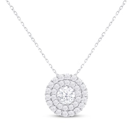 Lab-Created Diamonds by KAY Necklace 1 ct tw Round-cut 14K White Gold 18&quot;