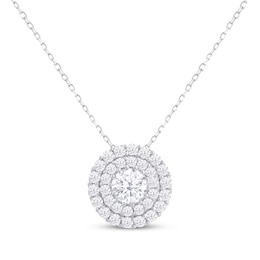KAY Lab-Grown Diamonds Necklace 1 ct tw Round-cut 14K White Gold 18"