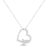 Thumbnail Image 0 of Diamond Heart Necklace 1/3 ct tw Baguette & Round-cut 10K White Gold 18"