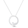 Thumbnail Image 0 of Diamond Circle Necklace 1/3 ct tw Baguette & Round-cut 10K White Gold 18"