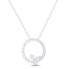 Thumbnail Image 1 of Diamond Circle Necklace 1/3 ct tw Baguette & Round-cut 10K White Gold 18"