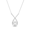 Thumbnail Image 0 of Love Entwined Diamond Necklace 1/2 ct tw Round-cut 10K White Gold 18"