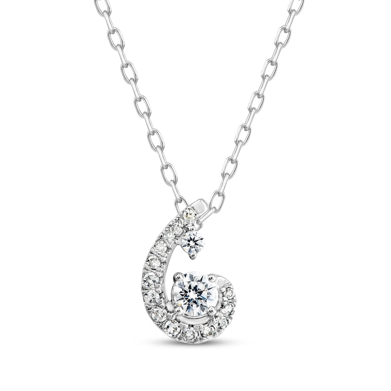 Main Image 1 of Purest Love Diamond Necklace 1/5 ct tw Round-cut 10K White Gold 18"