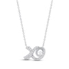 Thumbnail Image 1 of Diamond XO Necklace 1/10 ct tw Round-cut Sterling Silver 18"