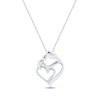 Thumbnail Image 1 of Mother & Child Diamond Heart Necklace 1/10 ct tw Round-cut Sterling Silver 18"