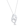 Thumbnail Image 2 of Mother & Child Diamond Heart Necklace 1/10 ct tw Round-cut Sterling Silver 18"