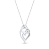 Thumbnail Image 3 of Mother & Child Diamond Heart Necklace 1/10 ct tw Round-cut Sterling Silver 18"