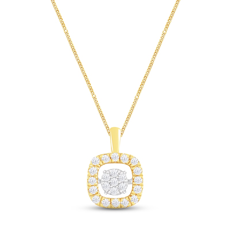 Main Image 1 of Unstoppable Love Diamond Necklace 1/3 ct tw Round-cut 10K Two-Tone Gold 19"