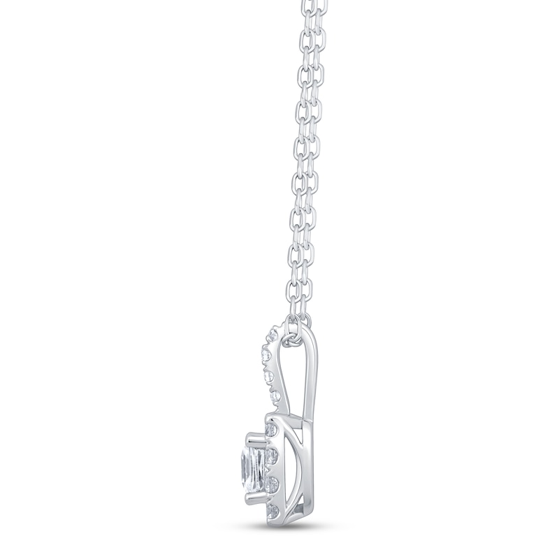 Main Image 3 of Diamond Necklace 1/2 ct tw Princess & Round-cut 10K White Gold 18"