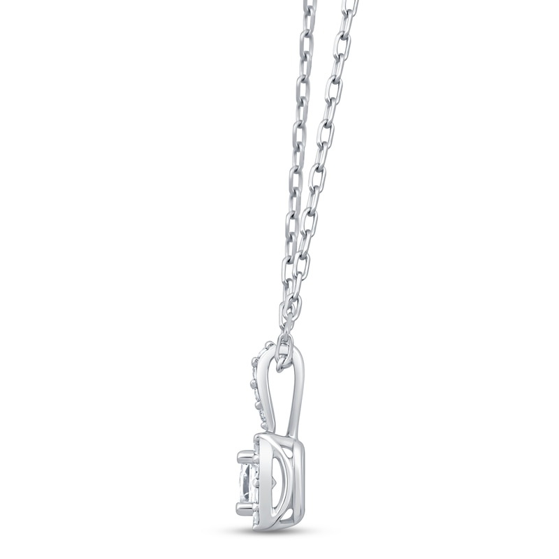 Main Image 3 of Diamond Necklace 1/4 ct tw Princess & Round-cut 10K White Gold 18"