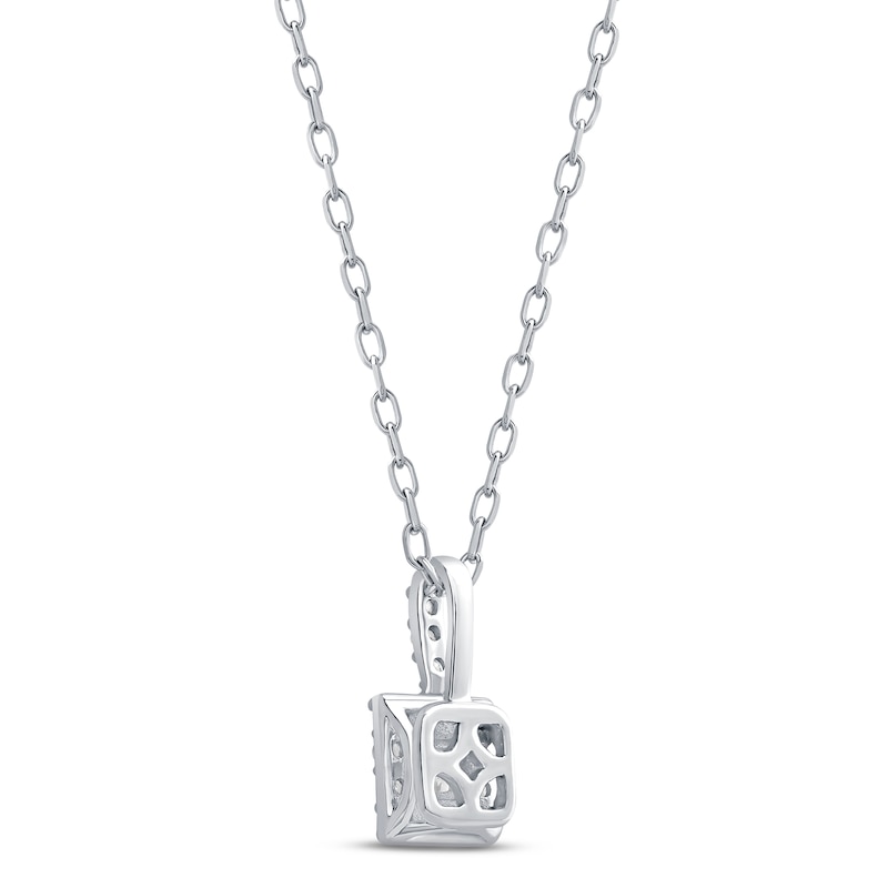 Main Image 4 of Diamond Necklace 1/4 ct tw Princess & Round-cut 10K White Gold 18"