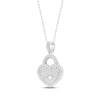 Thumbnail Image 2 of Diamond Heart Lock Necklace 1/8 ct tw Round-cut Sterling Silver 18"