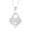 Thumbnail Image 4 of Diamond Heart Lock Necklace 1/8 ct tw Round-cut Sterling Silver 18"