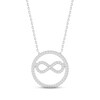 Thumbnail Image 1 of Diamond Infinity Circle Necklace 1/6 ct tw Round-cut Sterling Silver 18"