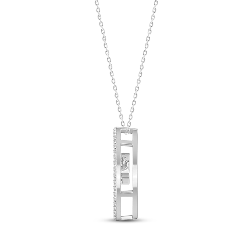 Main Image 3 of Diamond Infinity Circle Necklace 1/6 ct tw Round-cut Sterling Silver 18"