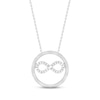 Thumbnail Image 4 of Diamond Infinity Circle Necklace 1/6 ct tw Round-cut Sterling Silver 18"