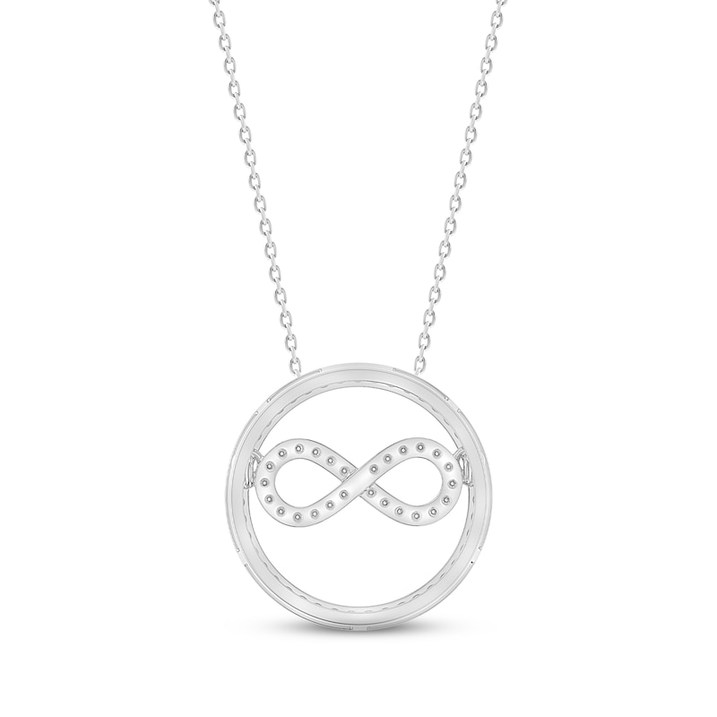 Main Image 4 of Diamond Infinity Circle Necklace 1/6 ct tw Round-cut Sterling Silver 18"
