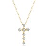 Thumbnail Image 1 of XO from Kay Diamond Cross Necklace 1/3 ct tw Round-cut 10K Yellow Gold 18"