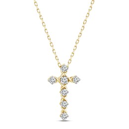 XO, from Kay Diamond Cross Necklace 1/3 ct tw Round-cut 10K Yellow Gold 18&quot;