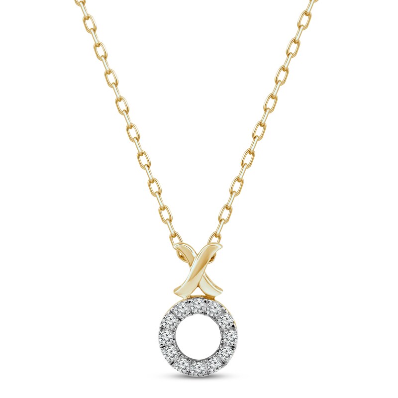 XO from KAY 1/6 ct tw Round-cut 10K Yellow Gold 18"