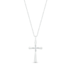 Thumbnail Image 1 of Diamond Tapered Cross Necklace 1/20 ct tw Sterling Silver 18"