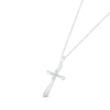 Thumbnail Image 2 of Diamond Tapered Cross Necklace 1/20 ct tw Sterling Silver 18"