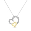 Thumbnail Image 0 of Diamond Double Heart Necklace 1/8 ct tw Round-cut Sterling Silver & 10K Yellow Gold 18"
