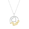 Thumbnail Image 0 of Diamond "Madre" Circle Heart Necklace 1/15 ct tw Round-cut Sterling Silver & 10K Yellow Gold 18"