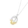 Thumbnail Image 1 of Diamond "Madre" Circle Heart Necklace 1/15 ct tw Round-cut Sterling Silver & 10K Yellow Gold 18"