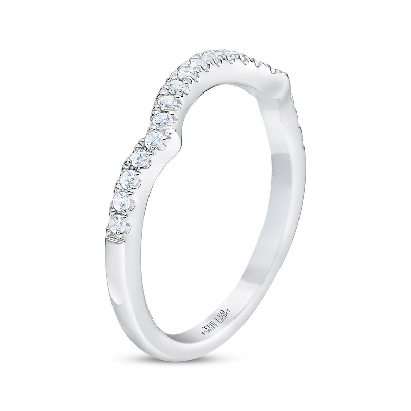 THE LEO First Light Round-Cut Diamond Wedding Band 1/5 ct tw 14K White Gold