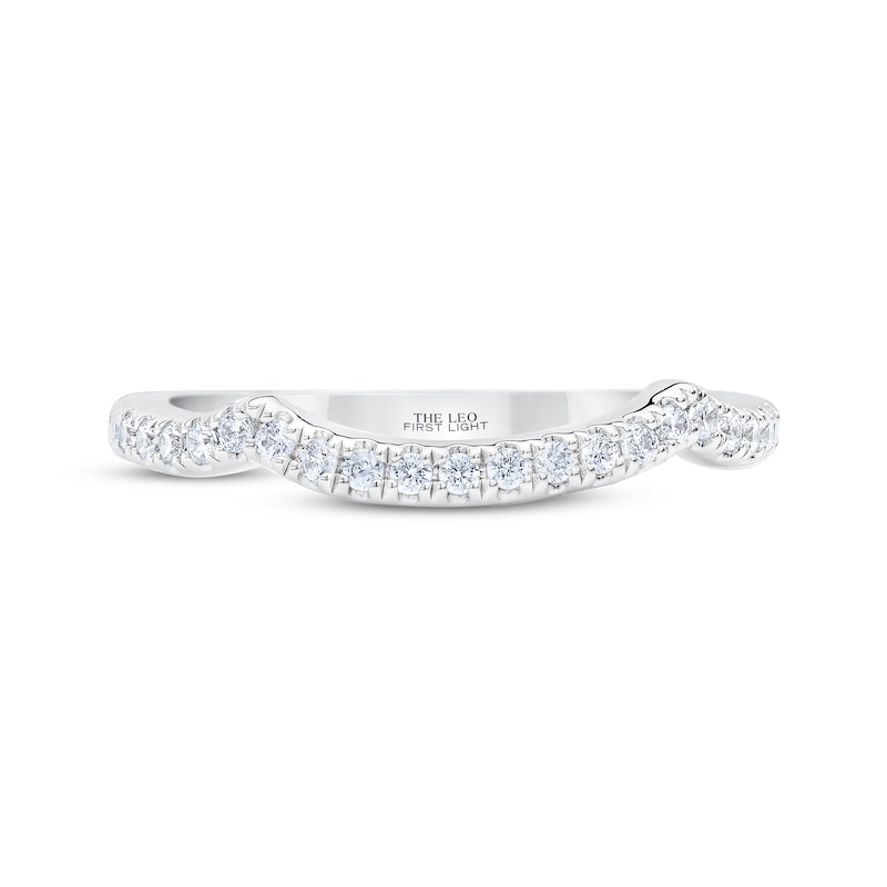 THE LEO First Light Round-Cut Diamond Wedding Band 1/5 ct tw 14K White Gold