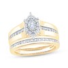 Thumbnail Image 1 of Adore Marquise-Cut Diamond Halo Bridal Set 1/2 ct tw 10K Yellow Gold