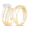Thumbnail Image 2 of Adore His & Hers Marquise-Cut Diamond Three-Piece Bridal Set 1/4 ct tw 10K Yellow Gold