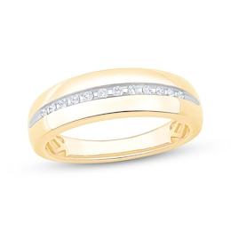 Adore Men's Diamond Wedding Band 1/6 ct tw 10K Yellow Gold
