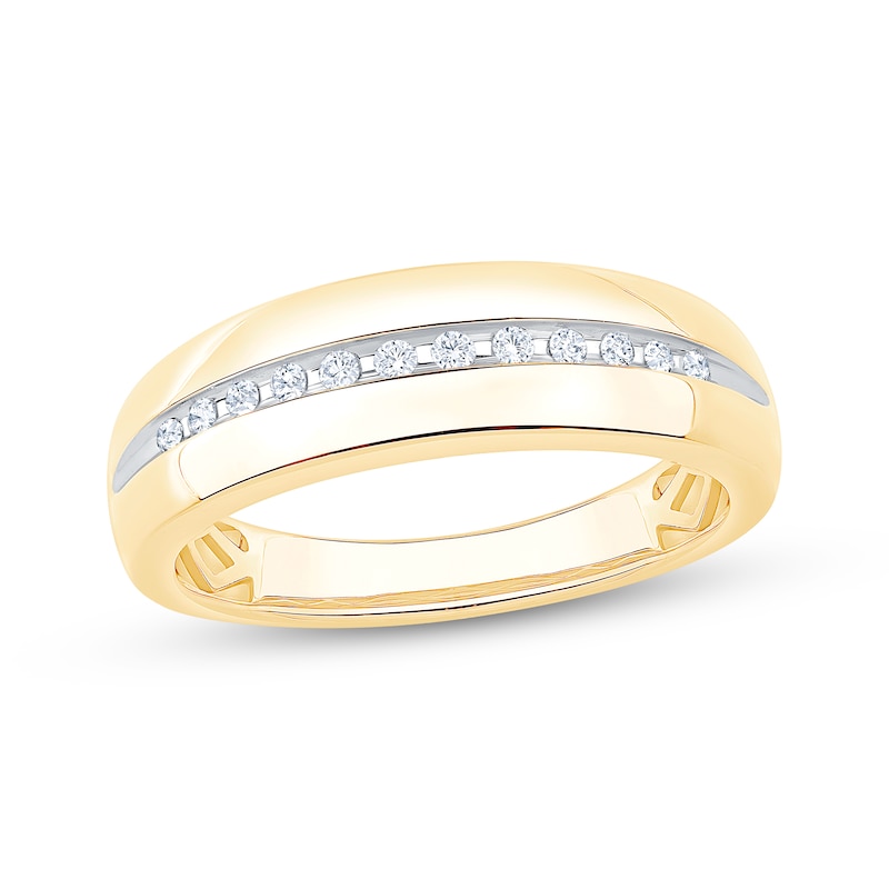 Main Image 8 of Adore Men's Diamond Wedding Band 1/6 ct tw 10K Yellow Gold