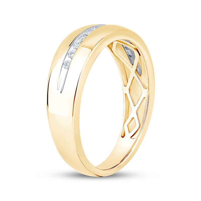 Main Image 9 of Adore Men's Diamond Wedding Band 1/6 ct tw 10K Yellow Gold