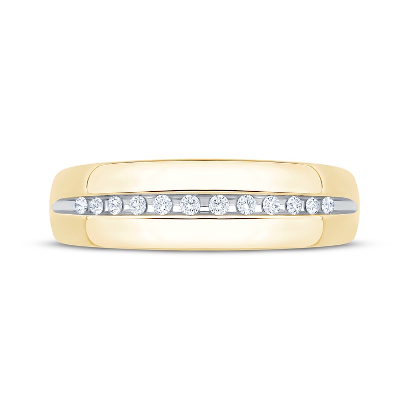 Main Image 10 of Adore Men's Diamond Wedding Band 1/6 ct tw 10K Yellow Gold