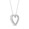 Thumbnail Image 1 of Diamond Heart Outline Necklace 1/2 ct tw 14K White Gold 18"
