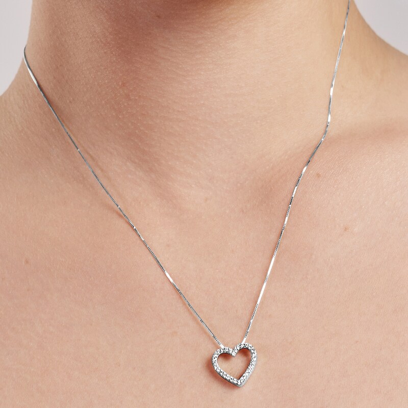 Diamond Heart Necklace in 14k White Gold (1 ct. tw.)