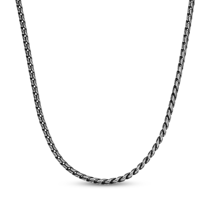 Men's Black Ion-Plated Stainless Steel 5mm Rope Chain Necklace 24"