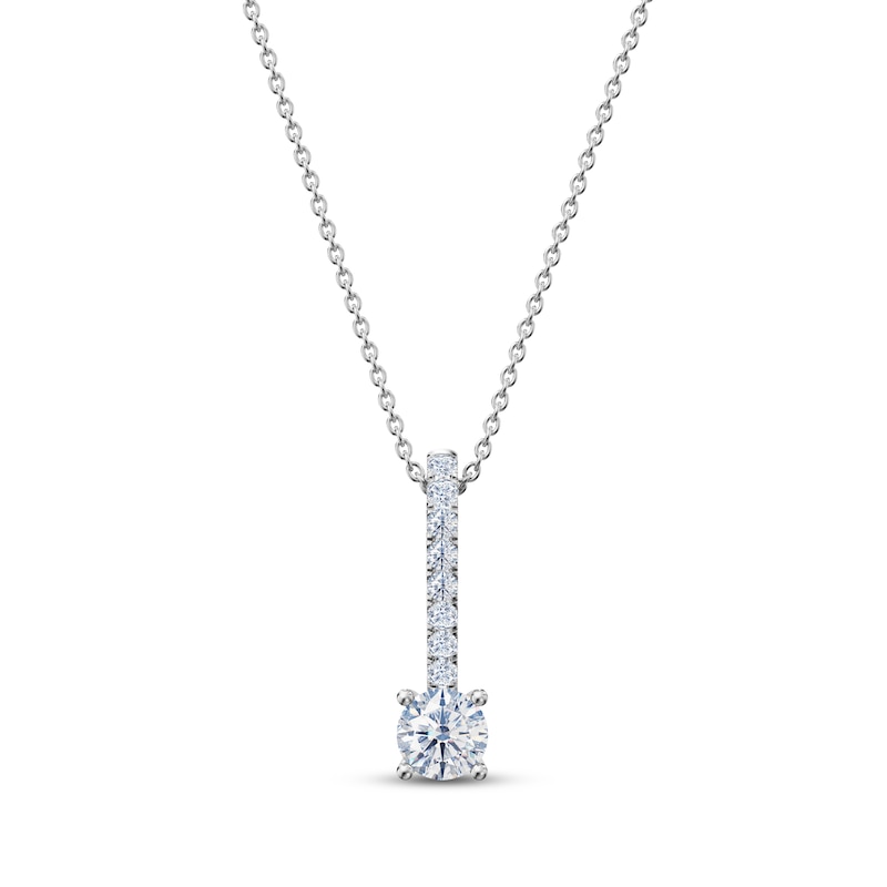 Diamond Drop Necklace 1/5 ct tw 14K White Gold 18"