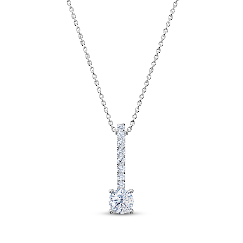 Main Image 1 of Diamond Drop Necklace 1/5 ct tw 14K White Gold 18"