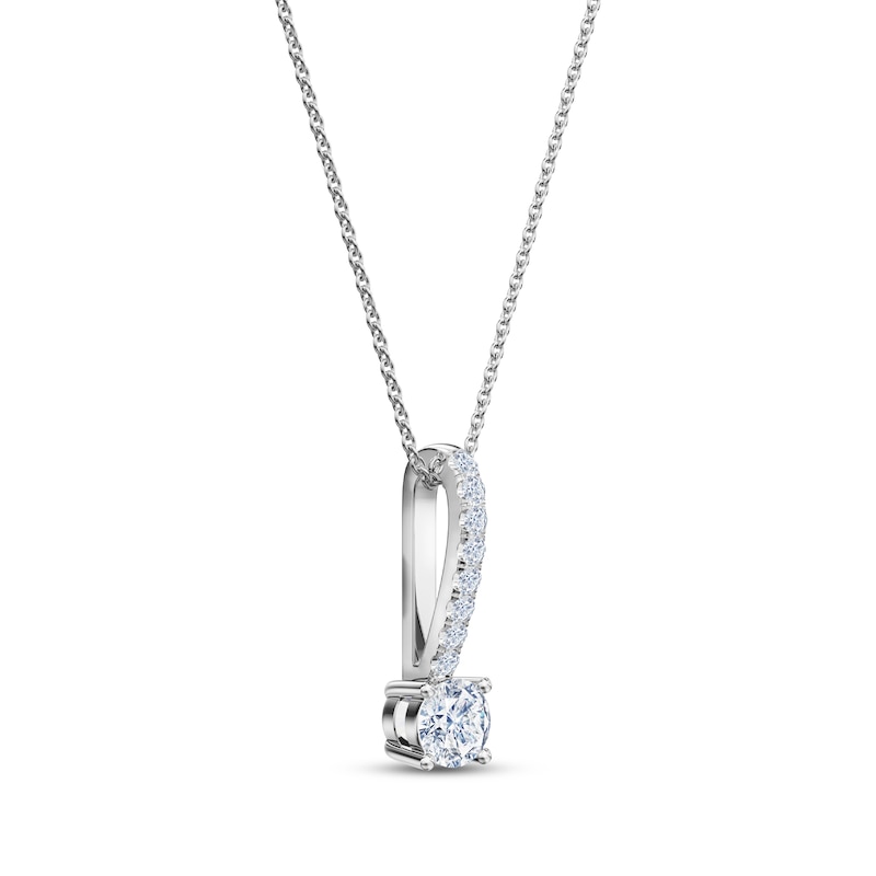 Diamond Drop Necklace 1/5 ct tw 14K White Gold 18"