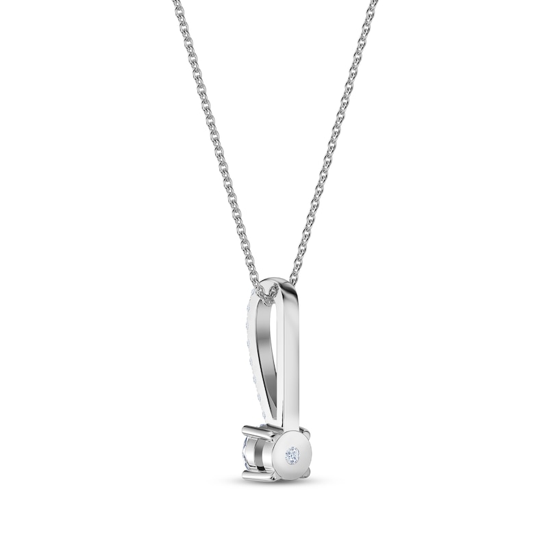 Diamond Drop Necklace 1/5 ct tw 14K White Gold 18"